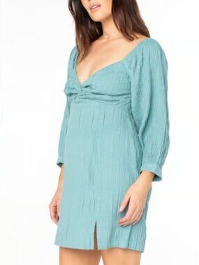 ROMANTIC BOHO | Roxy "Moonlight Shores" Long Sleeve Babydoll Dress Size Small